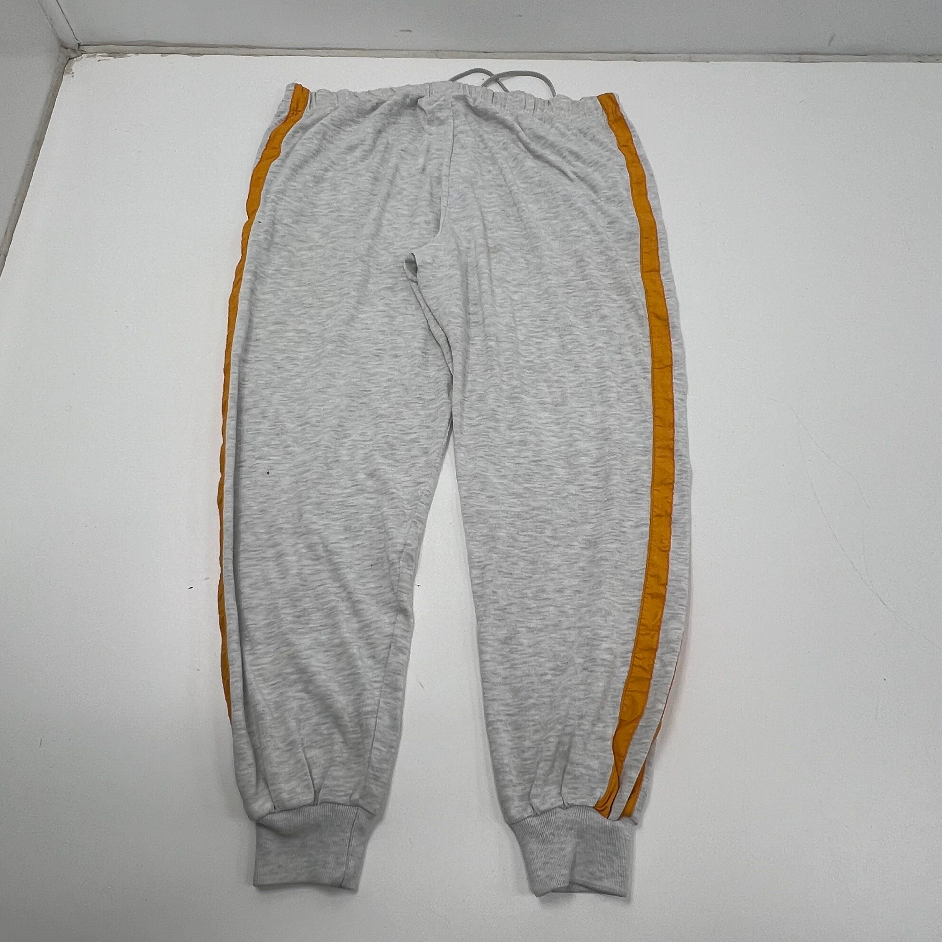 Nike Gray Orange Cross Training Lace Up Side Stripe Joggers Pants Women's L