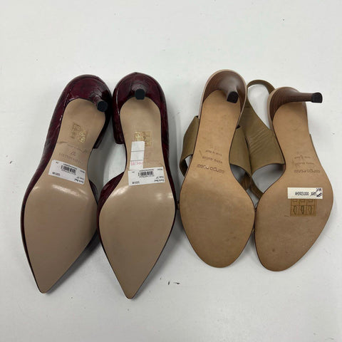 Lot 2 Karen Millen & Sergio Rossi Leather Heels Pumps Sandals Sz 37 & 36.5