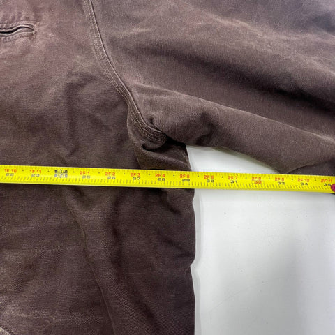 Carhartt Faded Brown Duck Canvas Thermal Lined Hooded Active Jacket Men's XL