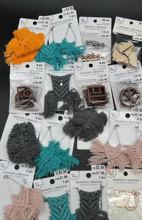 Bead Landing Jewelry Making Components Lot Macrame Boho Wood Pendants 30+ Packs