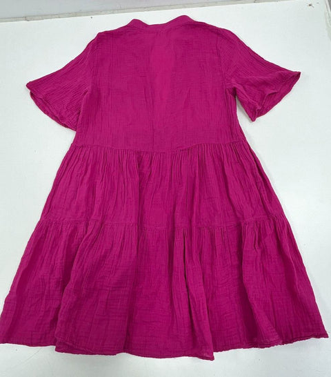 NWT Anthropologie The Kallie Pink Flowy Gauze Tunic Dress Women's M
