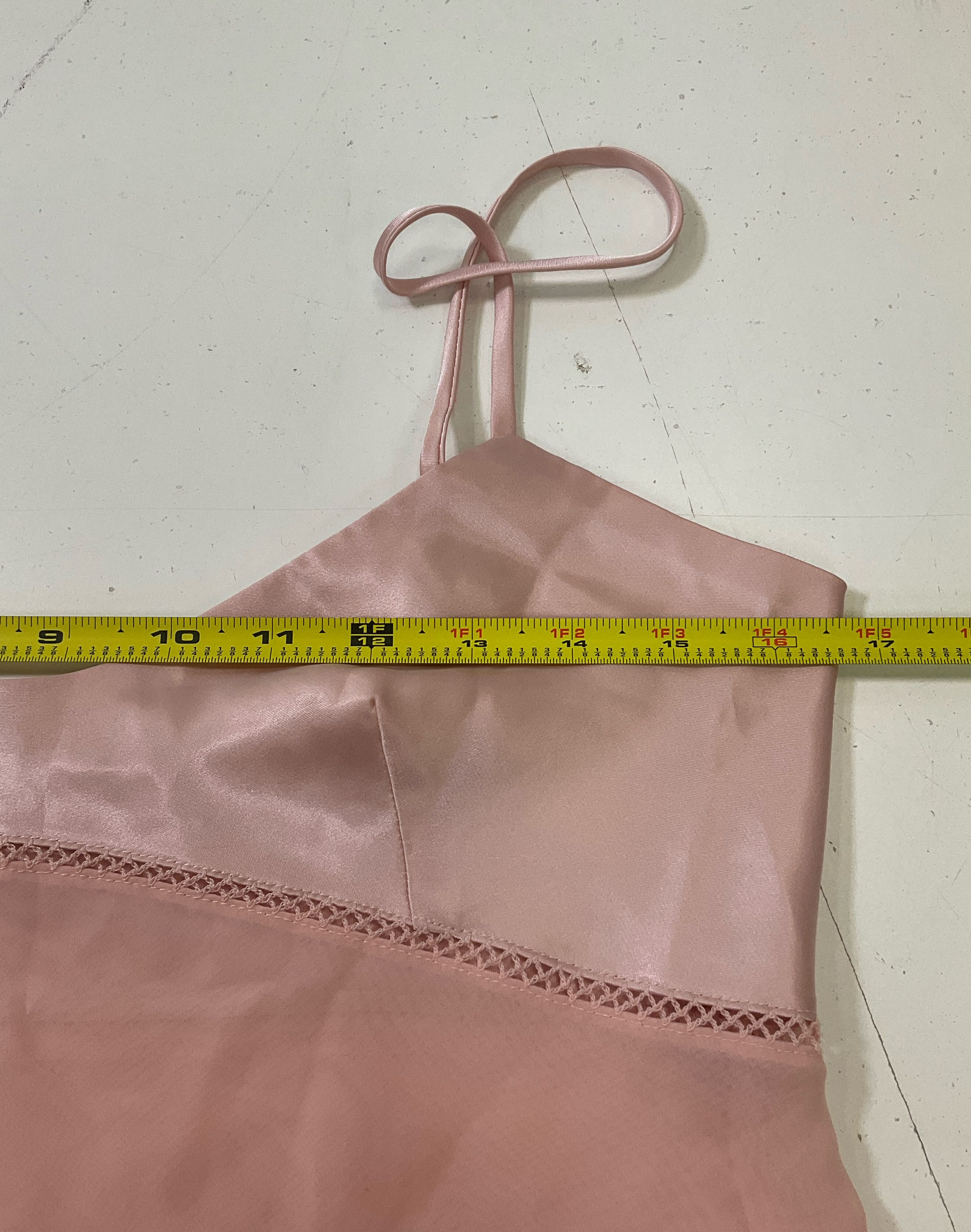 Victoria's Secret Pink Satin Chiffon Babydoll Chemise Hanky Hem Sz S Vintage Y2K