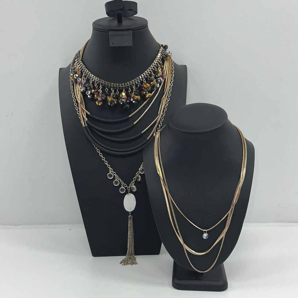 Lot of Bronzy Gold Toned Layered Necklaces