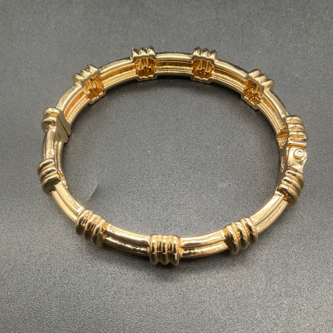 JTV Off Park Collection Gold Tone Bar Necklace and Bangle Bracelet Jewelry Set