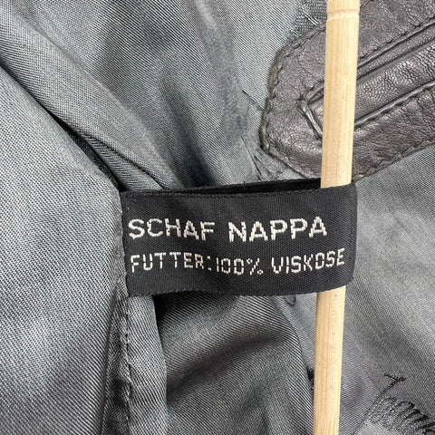 Vintage 80s Jean Jacques Benson Mens Gray Nappa Lambskin Leather Bomber Jacket