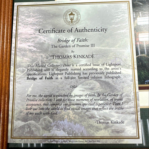 Thomas Kinkade Lot 3 Framed Prints Landscape Cottage Bridge of Faith Signed
