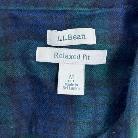 LL Bean Womens Lot 3 Quilted Pullover Blackwatch Flannel Shirt Top Sz M L
