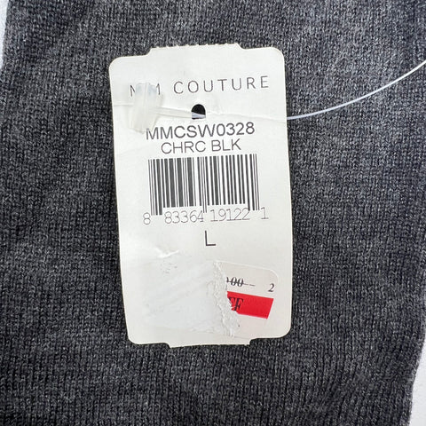 MM Couture Gray Black NWT Colorblock Wool Blend Sweater Dress Women's L