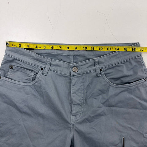 Teleria Zed Men's Gray Dyed Touch Pants Made in Italy Sz 34