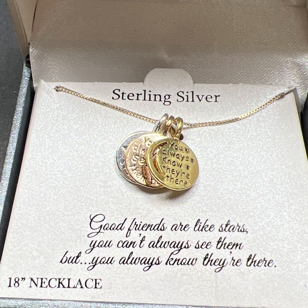 Timeless Sterling Silver Friends Necklace in Box NWT