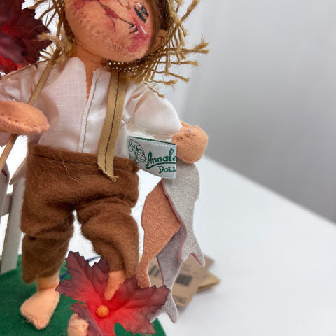 Annalee 7 Inch Goin' Fishing Logo Kid 1995 Doll Society Figurine With Box