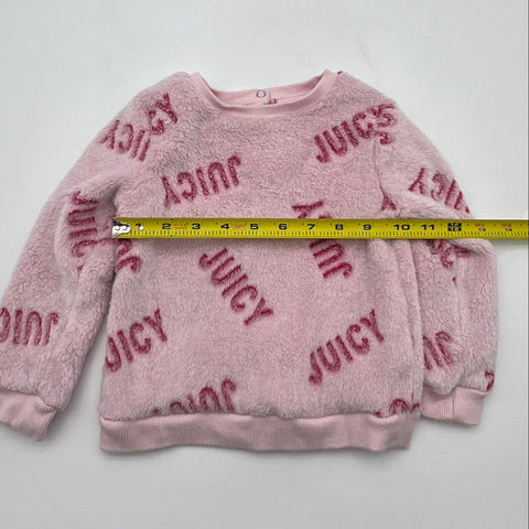 Juicy Couture Baby Pink Fluffy Logo Two Piece Pajama Set Size 24M
