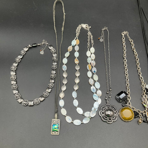 Liz Claiborne Chico's Fashion Jewelry Lot of 9 Statement Necklaces Mother Pearl