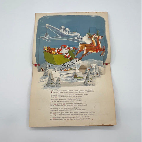 Vintage 1950 Rudolph The Red-Nosed Reindeer Pop-Up Book Robert L. May Maxton