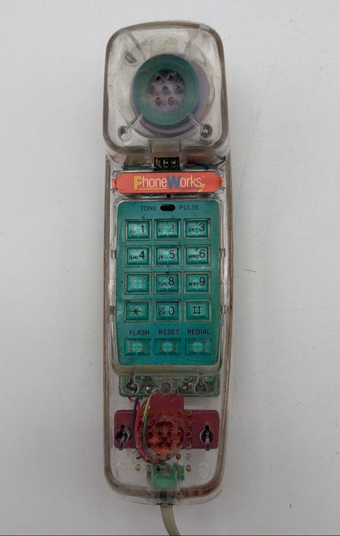 Vintage Unisonic 6900 Transparent Clear See-Through Phone PhoneWorks Untested