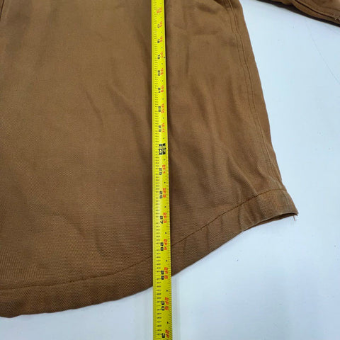 Duluth Trading Co Men's Fleece Lined Canvas Shirt Jac Jacket Brown 2XL