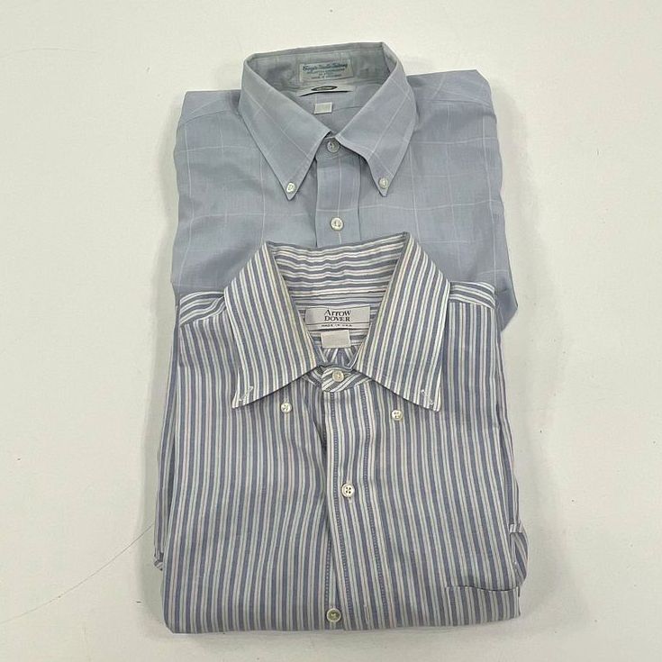 Vintage 80s Lot 2 Arrow & Harbour Club Button Up Shirts Mens XL 16.5 USA