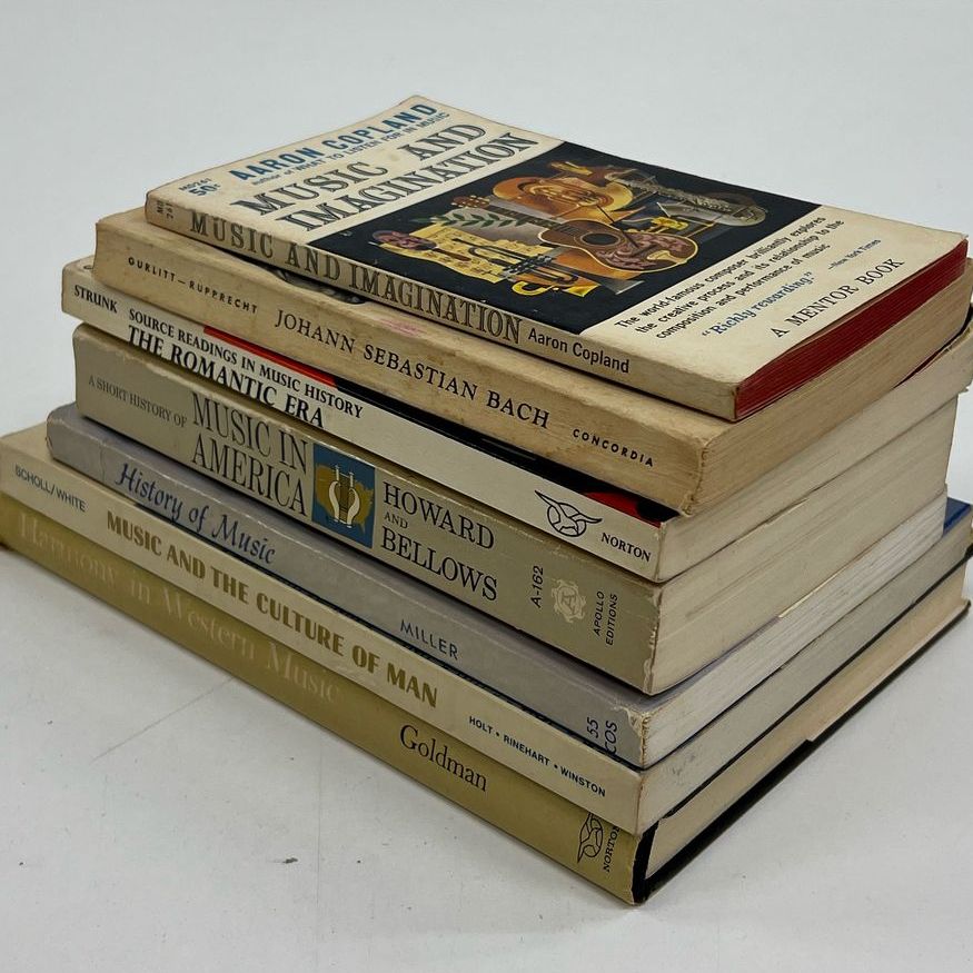 Vintage Lot Of 7 Music Books Bach Music in America Romantic Era History of Music
