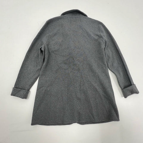 Lauren Ralph Lauren Women's Gray Knit Blazer Jacket Crest Buttons Cotton Blend L