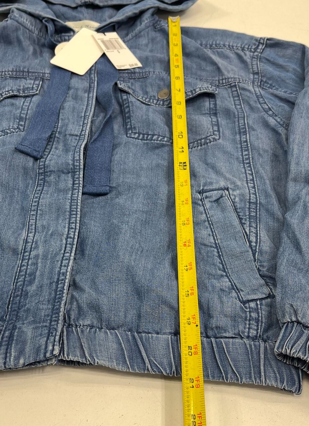 Chelsea & Theodore NWT Blue Lyocell Hooded Utility Jacket Women's S