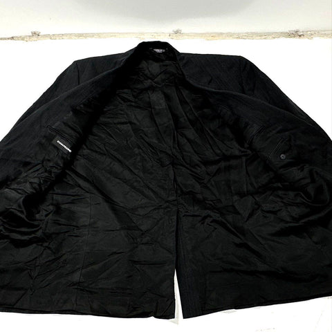 Vintage 90s Evan Picone Men's Black Pinstripe Suit Jacket Blazer Made in USA 46R