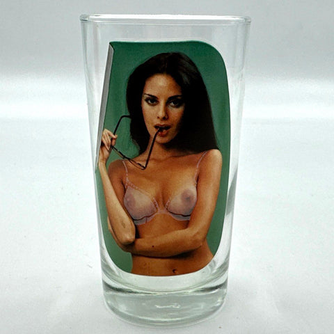 Vintage Pin Up Novelty Drinking Glasses Set 3 Naked Lady Tumbler 5 Inch Clear