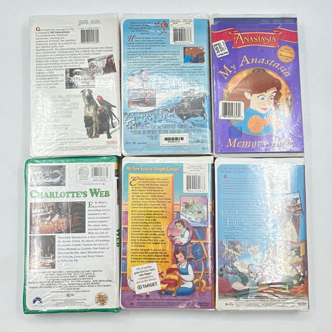 Animated Movie VHS Lot 6 Factory Sealed Disney Mulan Anastasia 102 Dalmatians