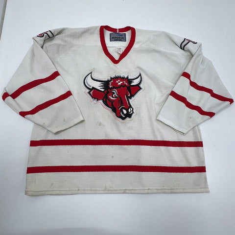 Vintage Y2K Bauer White Red UNO Mavericks Hockey Jersey Men's XXL
