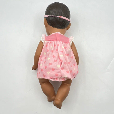 Spin Master Luvabella Interactive Baby Doll Pink Heart Dress Brown Hair