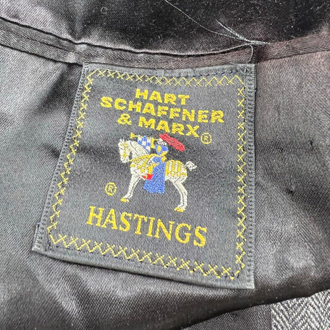 Vintage 80s Hart Schaffner Marx Men's Hastings Gray Wool Topcoat Overcoat 44R