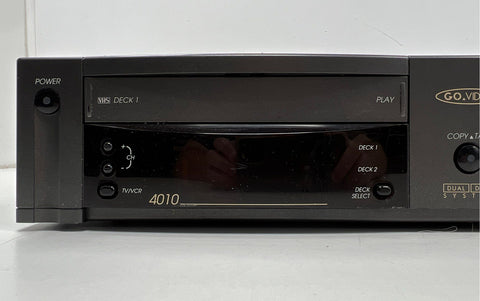 Vintage Go.Video GV4010 Dual Deck VHS VCR Tape Copier Untested As-Is