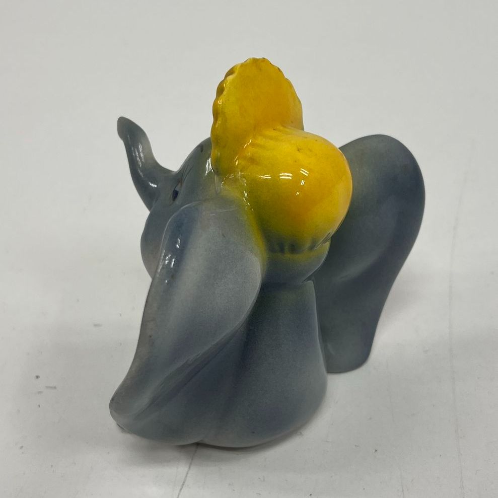 Vintage Collectible Dumbo Elephant in Bonnet Painted Ceramic Figurine *Chipped
