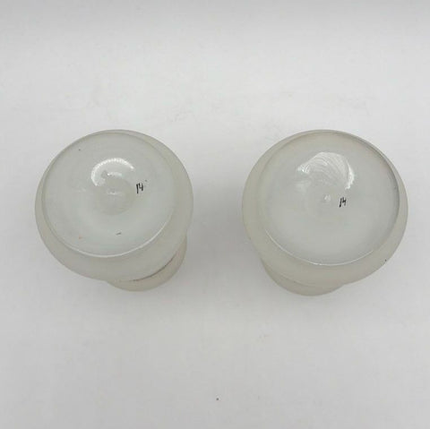 Vintage Frosted Satin Glass Decanter Set Gold Trim Hand Painted 2 Pcs 1 Stopper