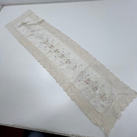 Vintage Lot Hand Embroidered Textiles Linens Tablecloths Runner Cross Stitch