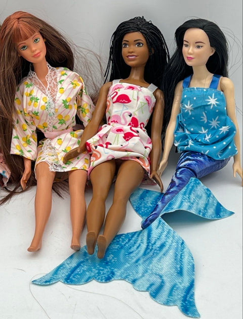 Mattel Barbie Doll Lot Mixed Fashionistas Mermaid Disney 8 Pieces