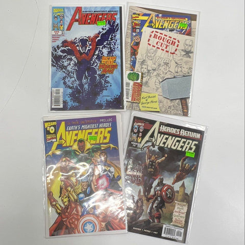 Avengers Heroes Return Lot 4 Comics #2 #3 Wizard #0 Rough Cut Marvel 1998