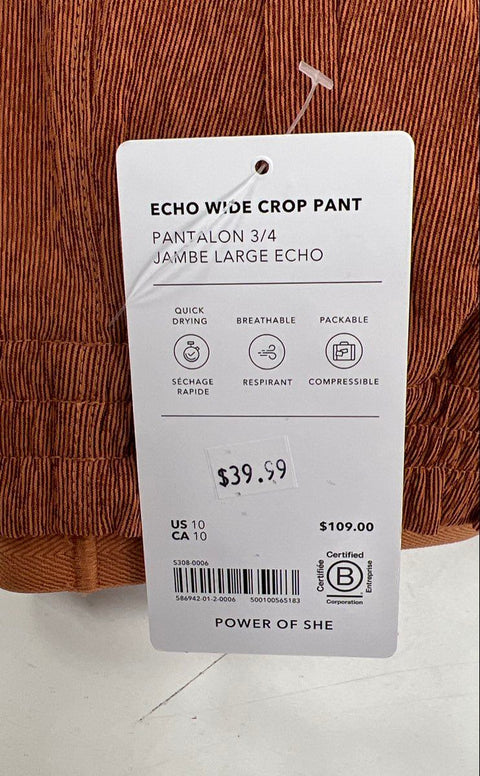 Athleta Women's Brown Echo Wide Leg Crop Pants Size 10 NWT