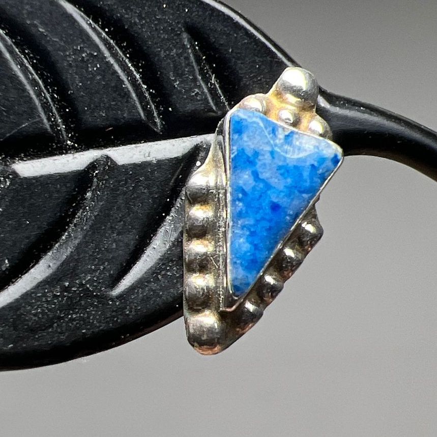 Sterling Silver Triangle Blue Turquoise Earrings 1.24g