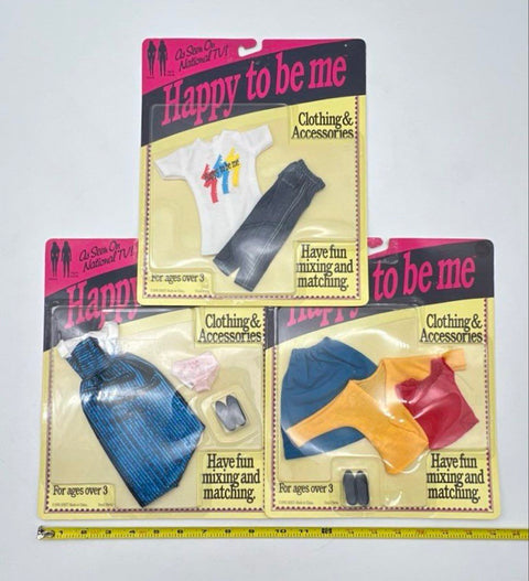 Happy To Be Me Fashion Doll & Clothing Lot 1991 High Self-Esteem Toys 6pc NIB