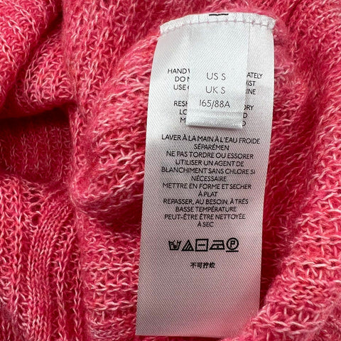 NWT Anthropologie Pink Rose Cable Knit Crewneck Sweater Women's Size S