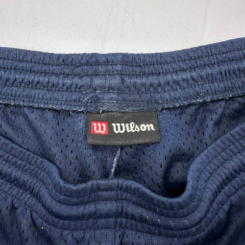 Vintage Wilson Men's Navy Blue Mesh Athletic Gym Shorts Drawstring