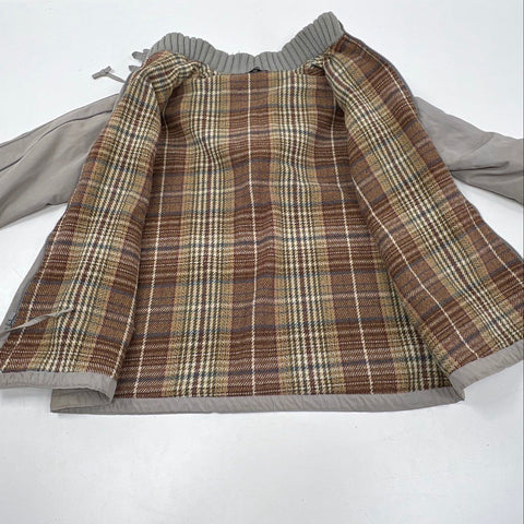 Vintage 80s Mod Maid Blanket Lined Hooded Parka Jacket Taupe Sz 16.5