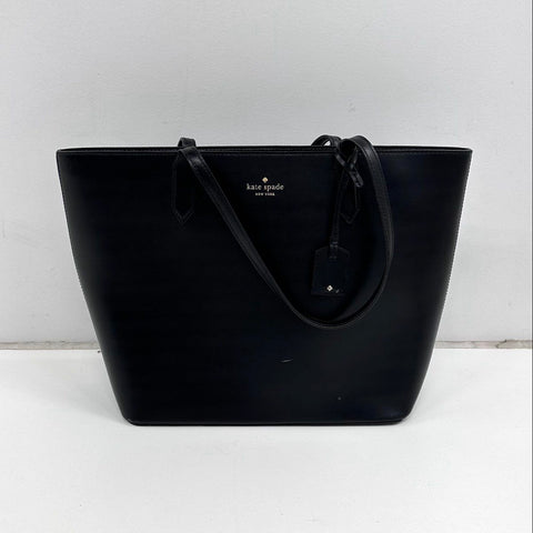 Kate Spade New York Black Smooth Leather Large Tote Shoulder Bag