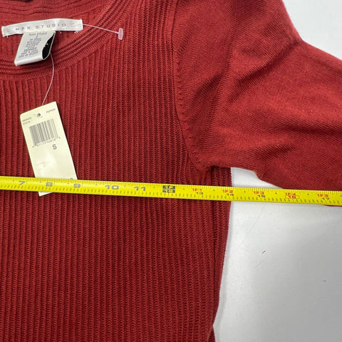 NWT Max Studio Pepper Red Ribbed Knit A-Line Sweater Dress Women's S