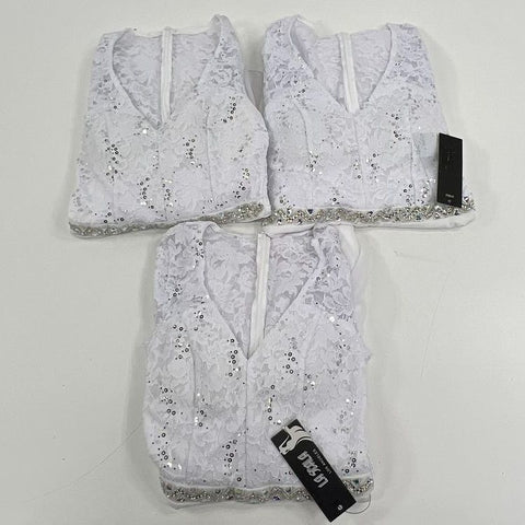 Lot of 3 La Scala Sequin Lace Bodice Long Sleeve Maxi Gown Formal Dress NWT