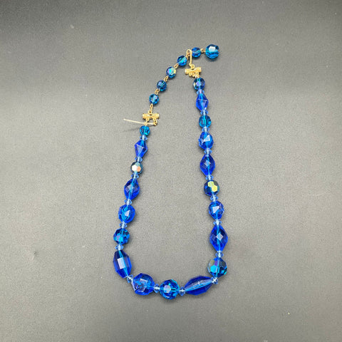 Vintage Glass Crystal Beaded Necklace Lot of 3 AB Finish Signed Japan