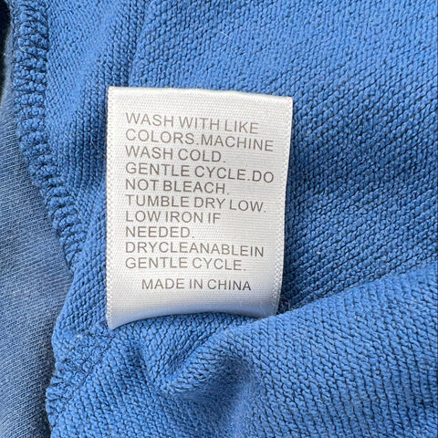 ZZG Men's Blue Faded Washed Streetwear Graphic Pullover Hoodie Sz M