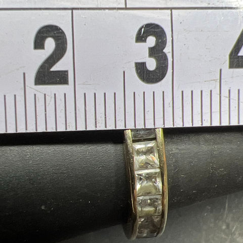 10K Yellow Gold Gemstone Band Ring Size 8 4.15g