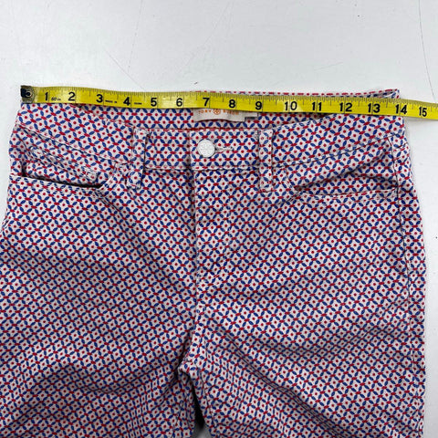 Tory Burch Women's Red Blue Geometric Straight Leg Pants Size 26