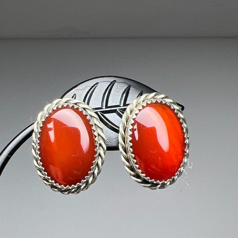 R. Werito Sterling Silver Jasper Earrings 8.61g